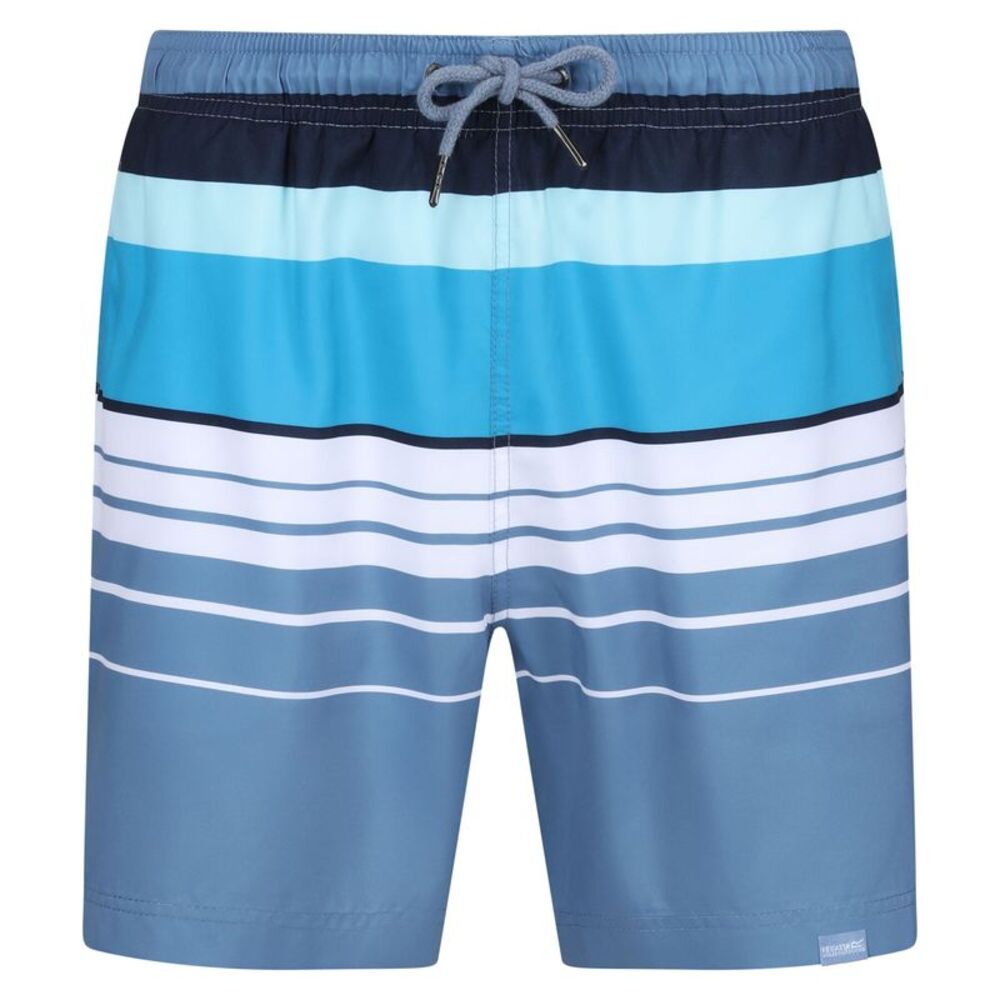 Regatta Mens Loras Striped Swim Shorts / Coronet Blue